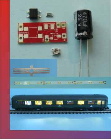 Waggonbeleuchtung 150 TT digital SMD Streifen warmweiß 4.0