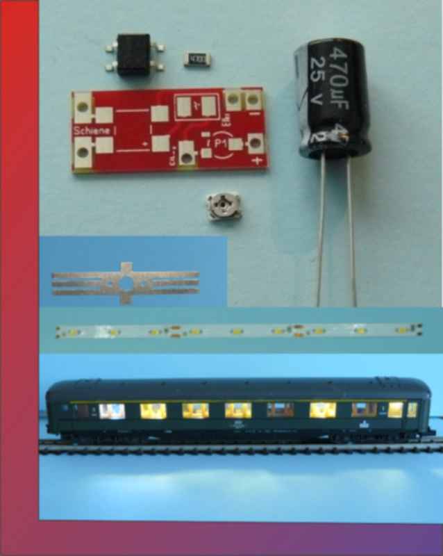 Waggonbeleuchtung 250 TT digital SMD Streifen kaltweiß 4.0